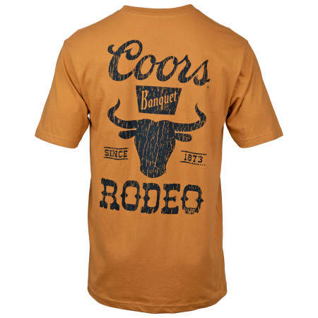 Coors Rodeo Logo Distressed Front & Back Print T-Shirt